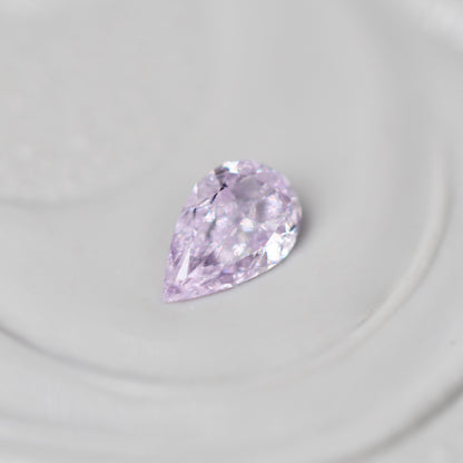ピンクダイヤモンド 0.063ct Fancy Light Purple Pink ペアシェイプカット  3.7mm×2.3mm×1.1mm ソーティング付【MJ3007】