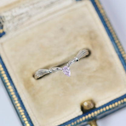 ピンクダイヤモンド 0.063ct Fancy Light Purple Pink ペアシェイプカット  3.7mm×2.3mm×1.1mm ソーティング付【MJ3007】