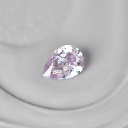 ピンクダイヤモンド 0.055ct Fancy Light Purple Pink ペアシェイプカット  3.0mm×2.1mm×1.2mm ソーティング付【MJ3008】