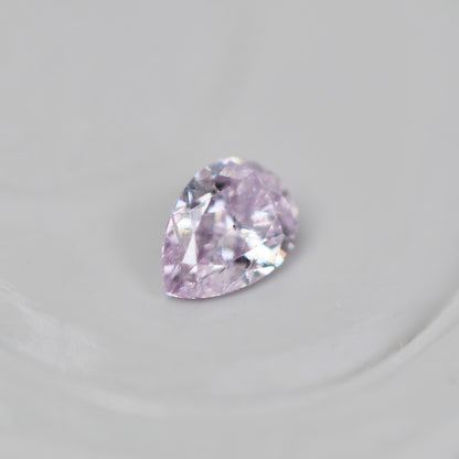 ピンクダイヤモンド 0.055ct Fancy Light Purple Pink ペアシェイプカット  3.0mm×2.1mm×1.2mm ソーティング付【MJ3008】