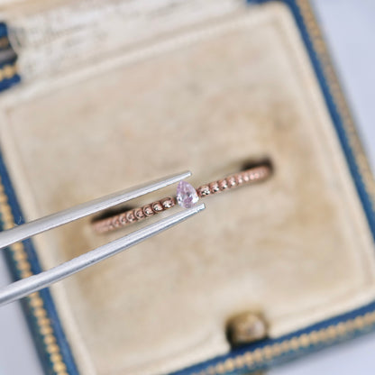 ピンクダイヤモンド 0.055ct Fancy Light Purple Pink ペアシェイプカット  3.0mm×2.1mm×1.2mm ソーティング付【MJ3008】