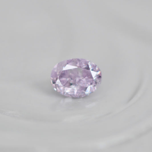 ピンクダイヤモンド 0.094ct Fancy Light Purple Pink オーバルカット  3.6mm×2.3mm×1.5mm ソーティング付【MJ3009】