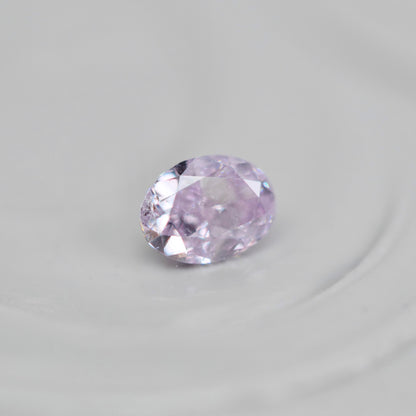 ピンクダイヤモンド 0.094ct Fancy Light Purple Pink オーバルカット  3.6mm×2.3mm×1.5mm ソーティング付【MJ3009】