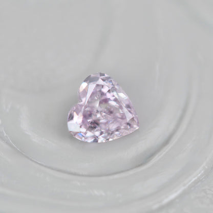 ピンクダイヤモンド 0.188ct Fancy Light Purple Pink ハートカット 3.6mm×3.6mm×1.8mm ソーティング付【MJ3010】