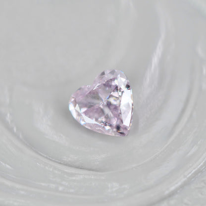 ピンクダイヤモンド 0.188ct Fancy Light Purple Pink ハートカット 3.6mm×3.6mm×1.8mm ソーティング付【MJ3010】
