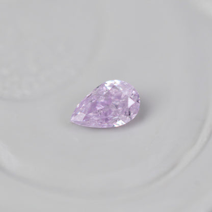 ピンクダイヤモンド 0.061ct Fancy Light Purple Pink ペアシェイプカット 3.0mm×1.9mm×1.4mm ソーティング付【MJ3011】