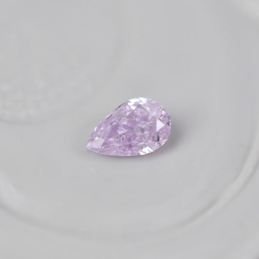 ピンクダイヤモンド 0.061ct Fancy Light Purple Pink ペアシェイプカット 3.0mm×1.9mm×1.4mm ソーティング付【MJ3011】