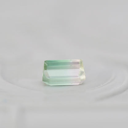 バイカラートルマリン 0.32ct  エメラルドカット 4.5mm×2.9mm×2.5mm【MJ3017】