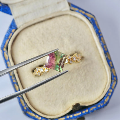 パーティーカラードトルマリン 1.97ct ダイヤカット  9.4mm×8.0mm×5.0mm【MJ3027】