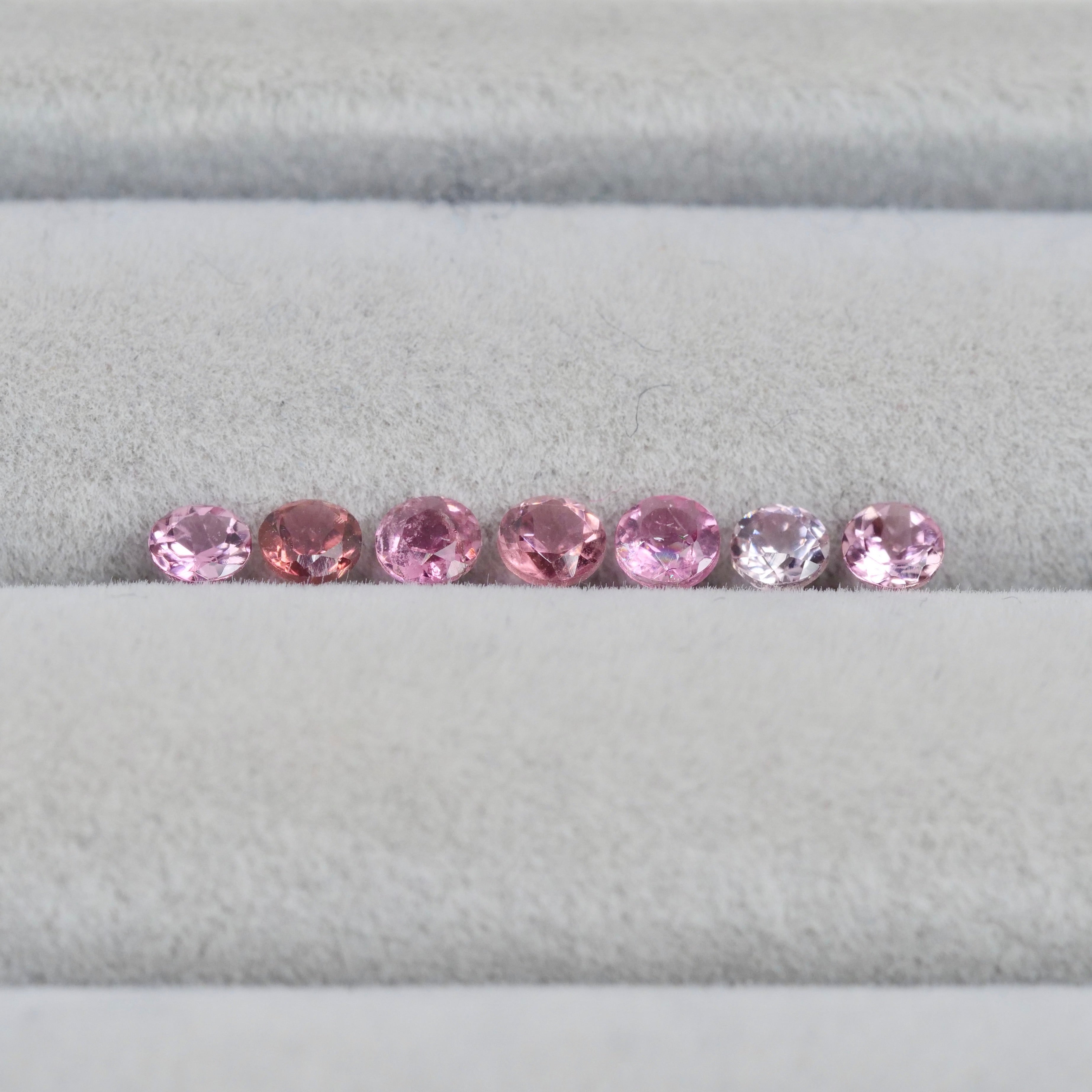 ピンクトルマリン ラウンドカット 3mm×7pcs セット【MJ3028】 – Mei