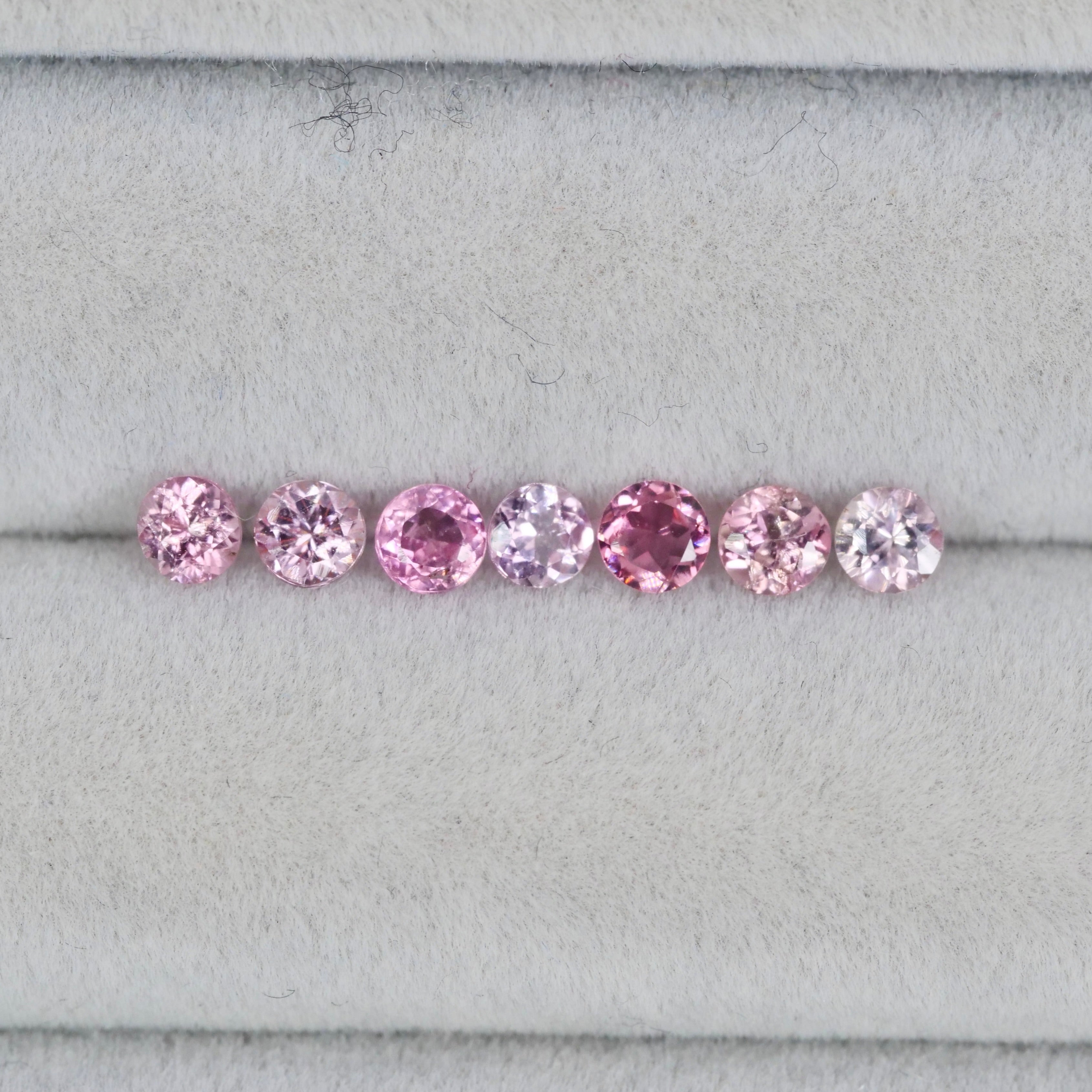 ピンクトルマリン ラウンドカット 3mm×7pcs セット【MJ3029】 – Mei