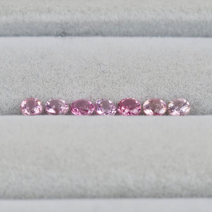 ピンクトルマリン ラウンドカット 3mm×7pcs セット【MJ3029】