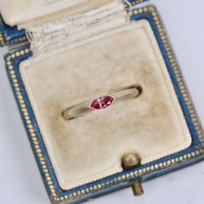 パパラチアサファイア 0.371ct マーキスカット 5.8mm×2.8mm×2.6mm ソーティング付き【MJ2918】