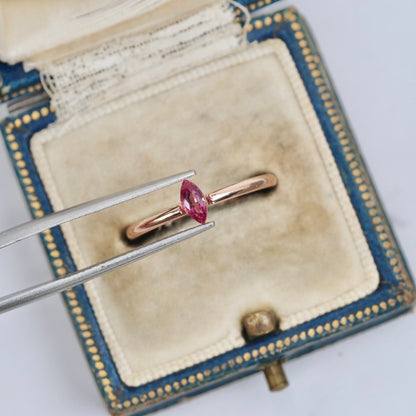 パパラチアサファイア 0.371ct マーキスカット 5.8mm×2.8mm×2.6mm ソーティング付き【MJ2918】