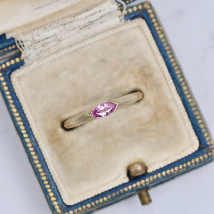 パパラチアサファイア 0.287ct マーキスカット 5.8mm×2.9mm×2.1mm ソーティング付き【MJ2920】