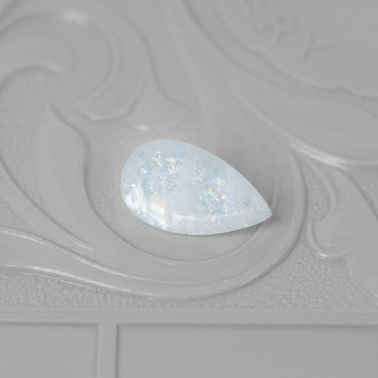 レインボーアクアマリン 0.97ct ペアシェイプカット 9.7mm×5.6mm×3.4mm【MJ2905】