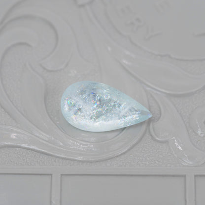 レインボーアクアマリン 1.71ct ペアシェイプカット 12.2mm×6.5mm×4.0mm【MJ2906】