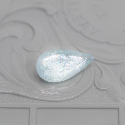 レインボーアクアマリン 1.71ct ペアシェイプカット 12.2mm×6.5mm×4.0mm【MJ2906】