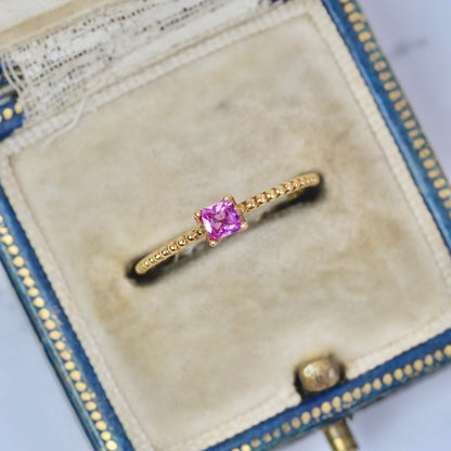 ピンクスピネル 0.14ct エメラルドカット 3.1mm×3.0mm×1.8mm 【MJ2862】