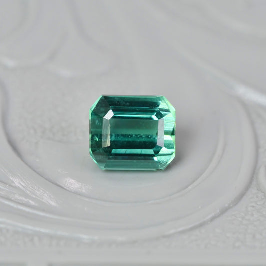 ラグーントルマリン 0.54ct エメラルドカット 4.6mm×4.0mm×3.2mm【MJ2908】