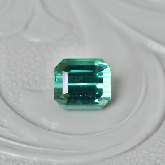 ラグーントルマリン 0.51ct エメラルドカット 4.5mm×4.0mm×3.2mm 【MJ2910】