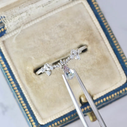 バイカラートルマリン 0.20ct ペアシェイプカット 5.0mm×3.1mm×2.2mm【MJ2983】
