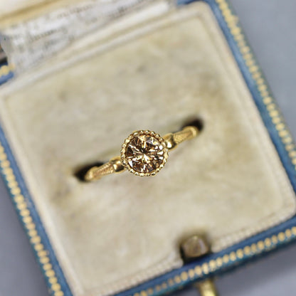 ショコラブラウンダイヤモンド 0.495ct ラウンドブリリアントカット 4.9mm×5.0mm×3.1mm【MJ2682】