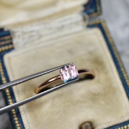 エメラルドカット バイカラートルマリン 0.90ct 5.1mm×4.5mm-4.7mm 【MJ2518】