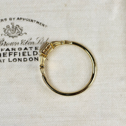 ホワイト系ダイヤモンド 0.14ct K10YG スクエアローズカット ミルフレーム×アンティークアーム【MJ2840】