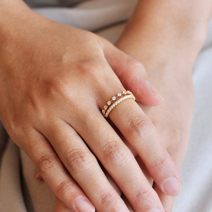 Nocturne - Halo | ハーフエタニティ ダイヤモンド 0.40ct VSクラス K10 K18 Pt900【MJ2929】