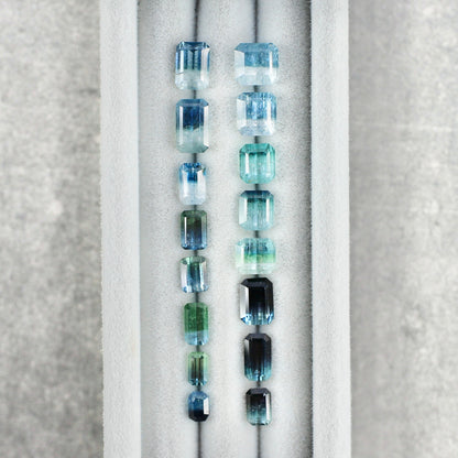 バイカラートルマリン 1.07ct エメラルドカット 7.0mm×4.9mm×3.1mm【MJ2773】