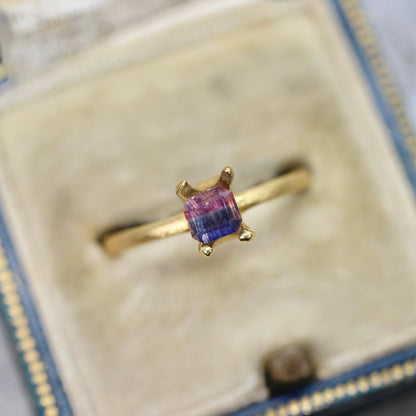 エメラルドカット バイカラートルマリン 0.42ct 3.7mm×3.4mm-3.0mm 【MJ2515】