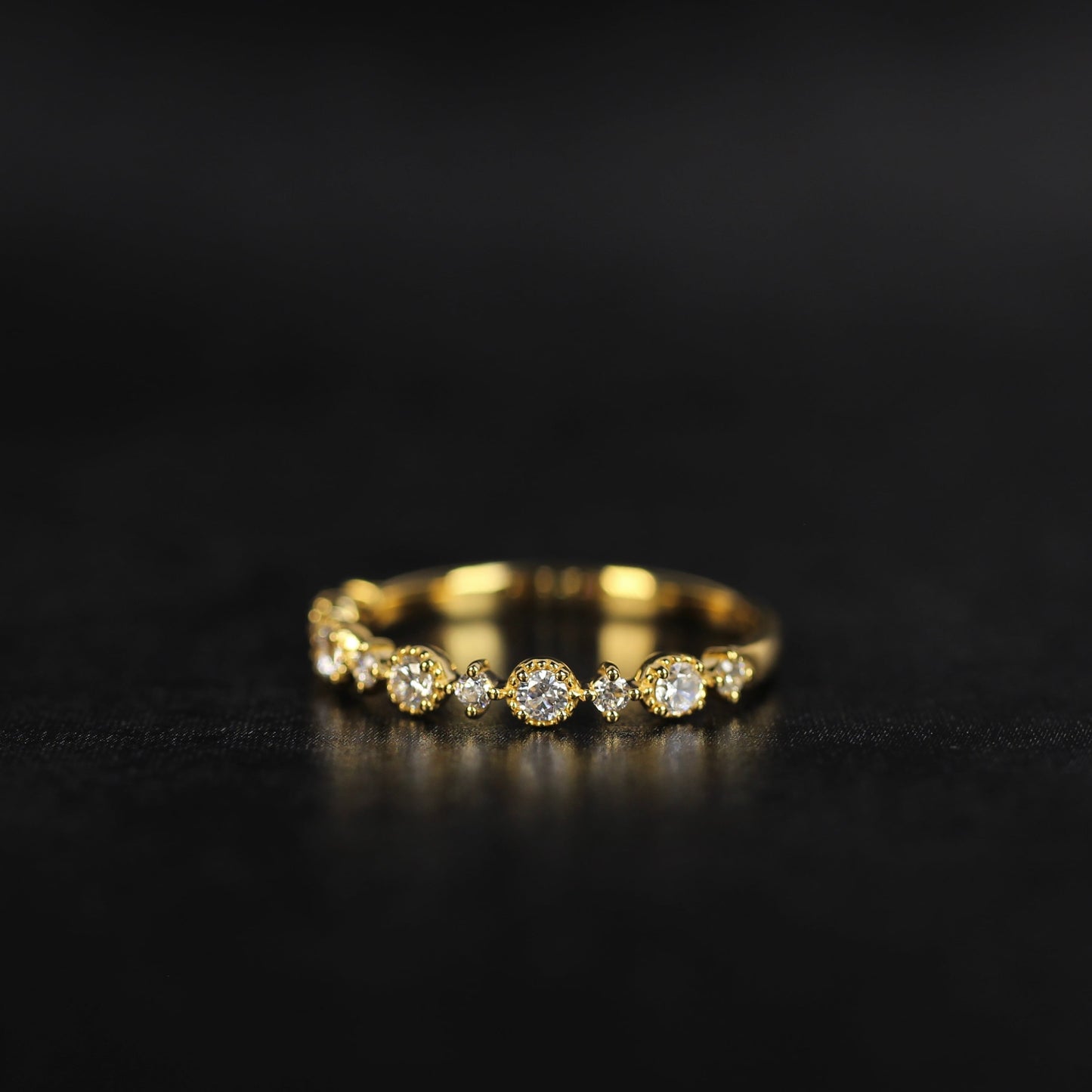 Nocturne - Étoile | ハーフエタニティ ダイヤモンド 0.22ct VSクラス K10 K18 Pt900【MJ2927】