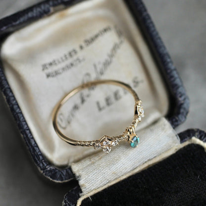 アレキサンドライト0.07ct ダイヤモンド0.10ct K10YG レスピレーションリング 【MJ2465】