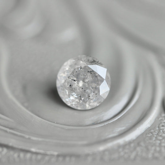 ソルトアンドペッパーダイヤモンド 0.42ct 4.6mm 【MJ2442】