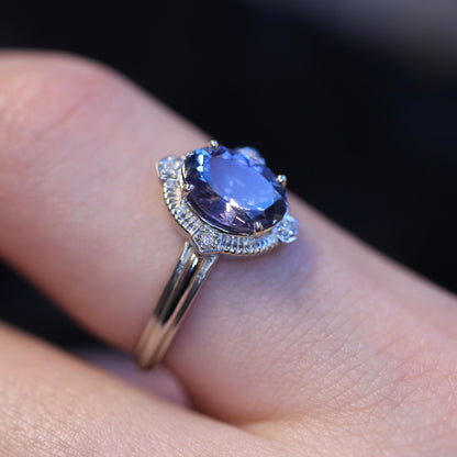 バイカラータンザナイト 1.22ct ダイヤモンド0.02ct Pt900 プラチナ トゥルース×グルーヴアーム