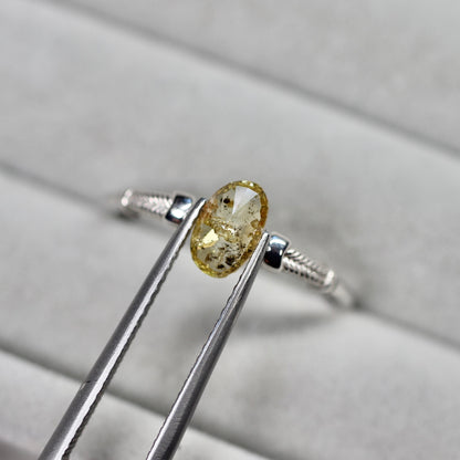 オーバルローズカット ナチュラルダイヤモンド 0.46ct 6.4mm×3.9mm-1.3mm 【MJ2495】