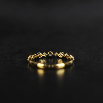 Nocturne - Étoile | ハーフエタニティ ダイヤモンド 0.22ct VSクラス K10 K18 Pt900【MJ2927】