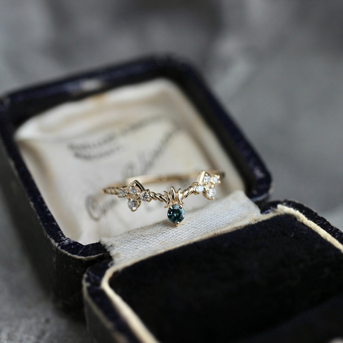 アレキサンドライト0.07ct ダイヤモンド0.10ct K10YG レスピレーションリング 【MJ2465】