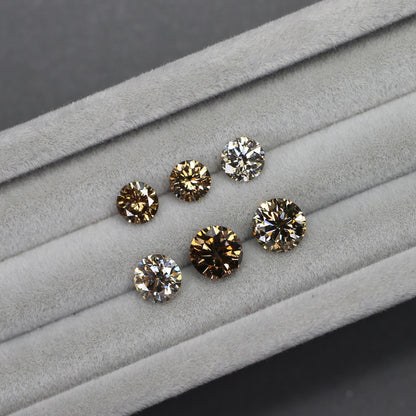 ショコラブラウンダイヤモンド 0.438ct ラウンドブリリアントカット 4.8mm×4.8mm×3.0mm【MJ2681】