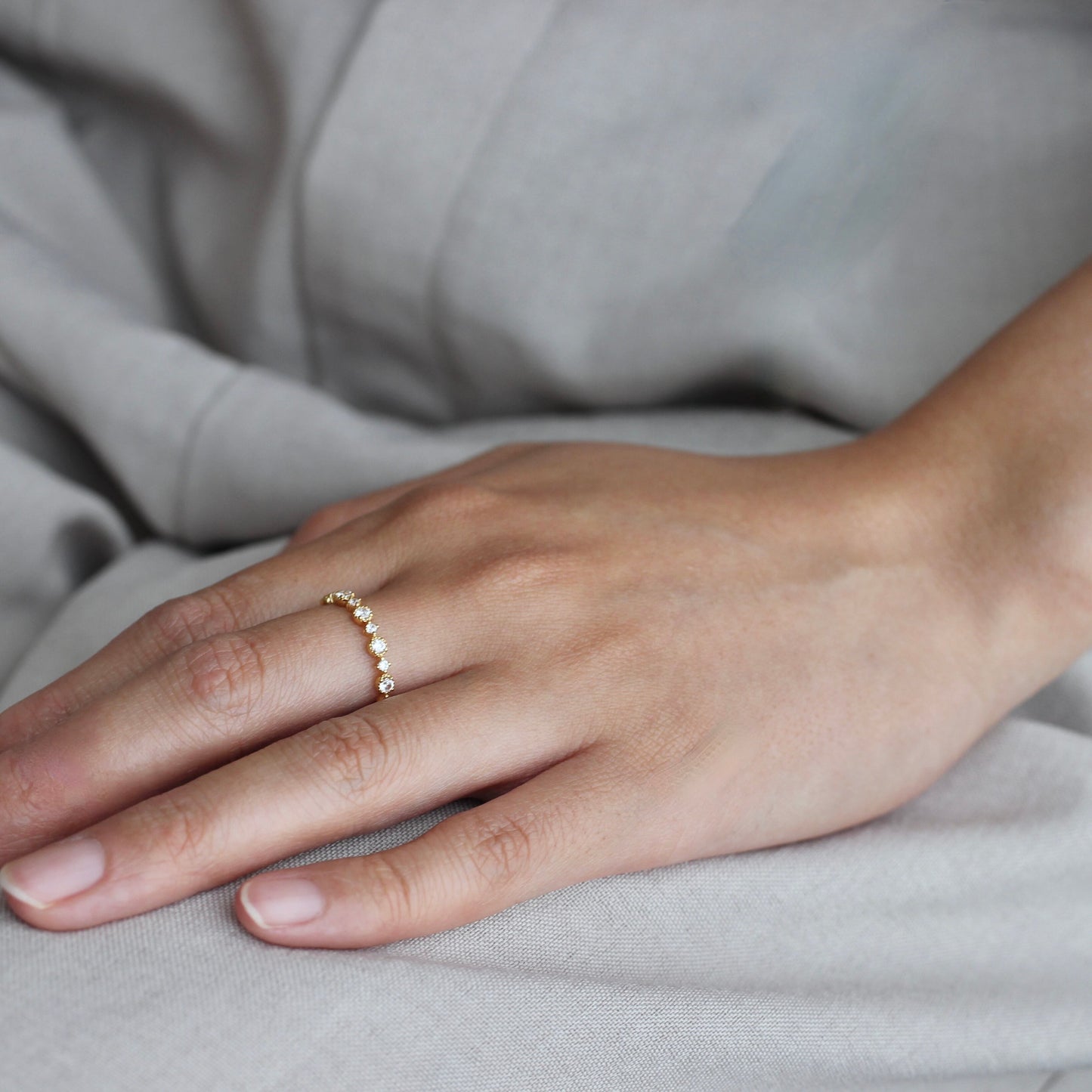 Nocturne - Étoile | ハーフエタニティ ダイヤモンド 0.22ct VSクラス K10 K18 Pt900【MJ2927】