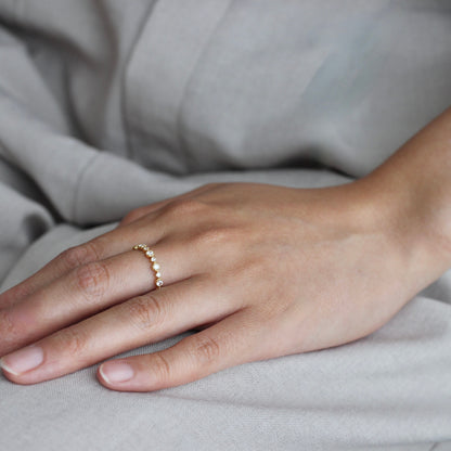 Nocturne - Étoile | ハーフエタニティ ダイヤモンド 0.22ct VSクラス K10 K18 Pt900【MJ2927】