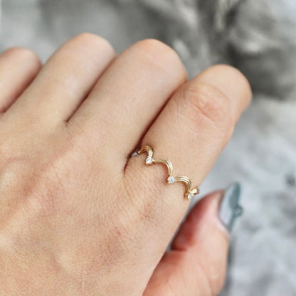 アンティーククラウンリング ダイヤモンド0.06ct VSクラス 【MJ2502】