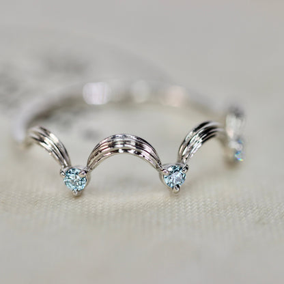 アイスブルーダイヤモンド 計0.06ct ラウンドブリリアントカット Pt900 3本爪×クラウンアーム【MJ2844】