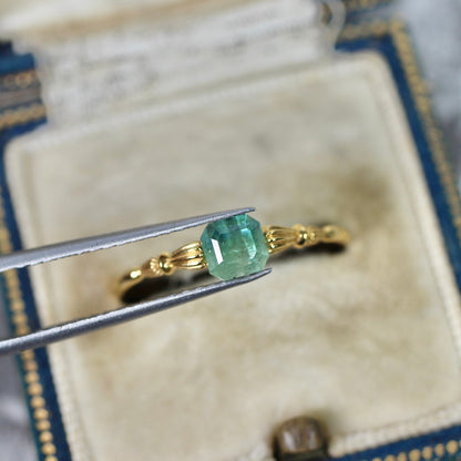 エメラルドカット バイカラートルマリン 0.88ct 4.6mm×4.3mm-4.0mm 【MJ2519】