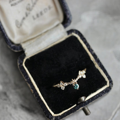 アレキサンドライト0.07ct ダイヤモンド0.10ct K10YG レスピレーションリング 【MJ2465】