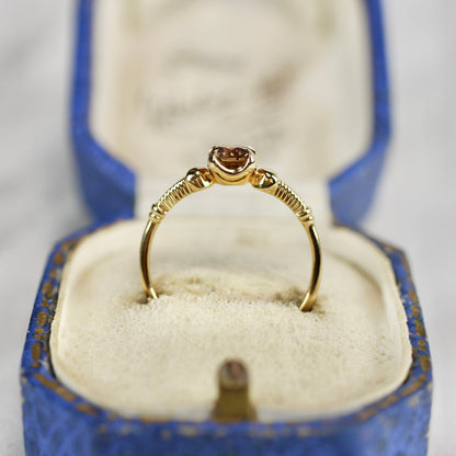 オレンジブラウンダイヤモンド 0.456ct K10YG ラウンドブリリアントカット ４本爪(立て爪)×ヘリンボーンアーム【MJ2837】