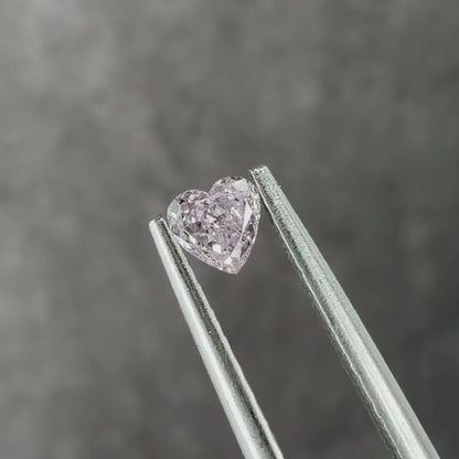 ピンクダイヤモンド 0.188ct Fancy Light Purple Pink ハートカット 3.6mm×3.6mm×1.8mm ソーティング付【MJ3010】