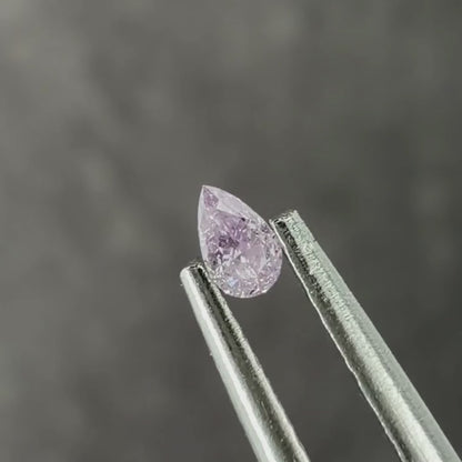 ピンクダイヤモンド 0.061ct Fancy Light Purple Pink ペアシェイプカット 3.0mm×1.9mm×1.4mm ソーティング付【MJ3011】
