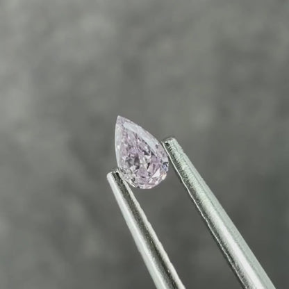 ピンクダイヤモンド 0.063ct Fancy Light Purple Pink ペアシェイプカット  3.7mm×2.3mm×1.1mm ソーティング付【MJ3007】